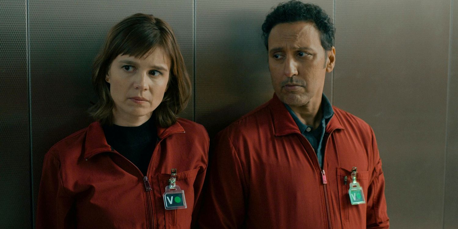 Kristen (Katja Herbers) and Ben (Aasif Mandvi) sporting protective suits and radiation detectors in Evil season 4 episode 1