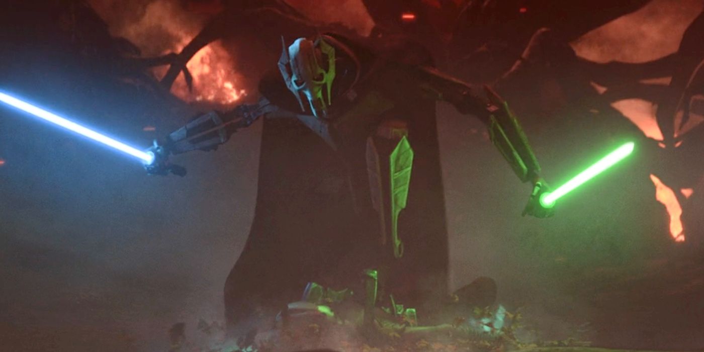 General Grievous Slams Nightsister Down With Foot