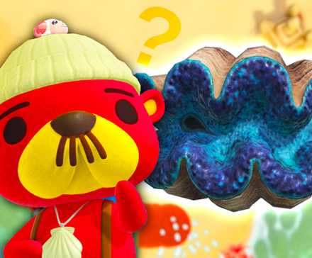 Гигантский мол и счастливый Паскаль из Animal Crossing: New Horizons.