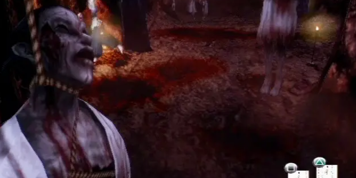 hanged blooded corpse in Kuon