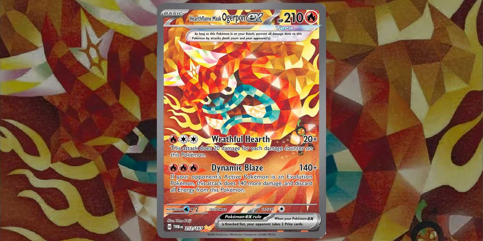 Hearthflame Mask Ogerpon ex pokemon card for twilight masquerade