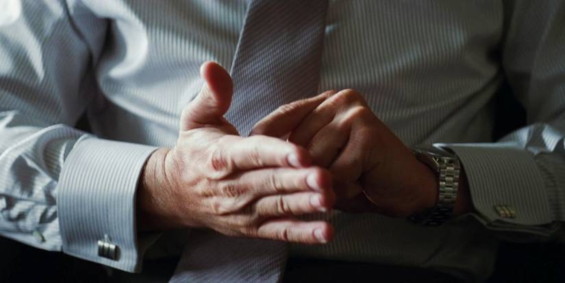Close up of Cobb's hands in Inception
