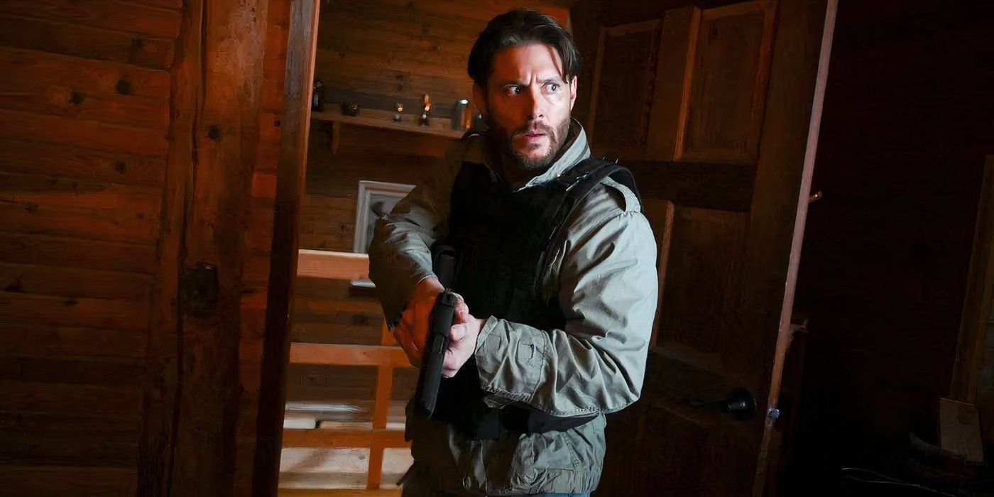 Jensen Ackles as Russell Shaw Holding a Gun in Tracker
