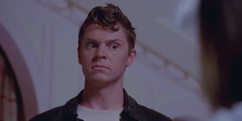 Jimmy Darling (Evan Peters) looking furious in American Horror Story Freak Show.