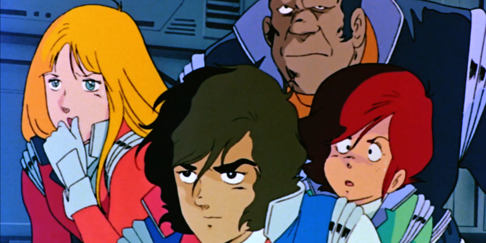 Joe, Alfin, Talos, and Ricky stand as a group to look at something off screen