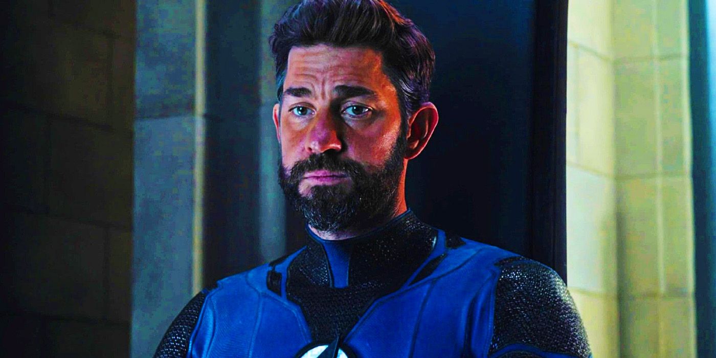 John Krasinski as the Reed Richards of Earth-838 in Doctor Strange in the Multiverse of Madness looking offscreen