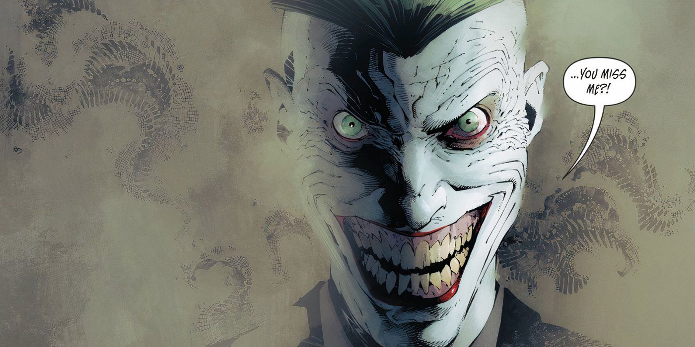 Joker from Endgame smiling wide while standing in a cloud of smoke.