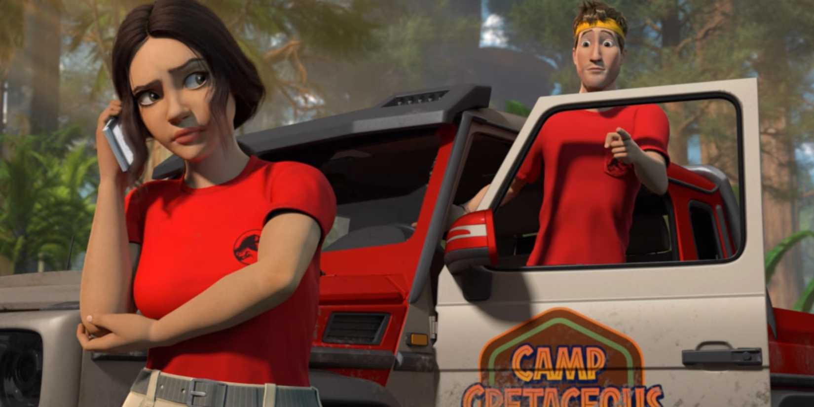 Roxie e Dave em Jurassic World Chaos Theory