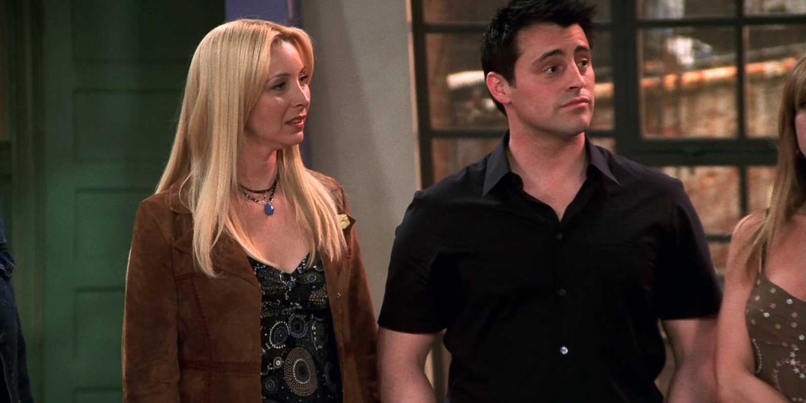 Lisa Kudrow como Phoebe e Matt LeBlanc como Joey no final da série Friends