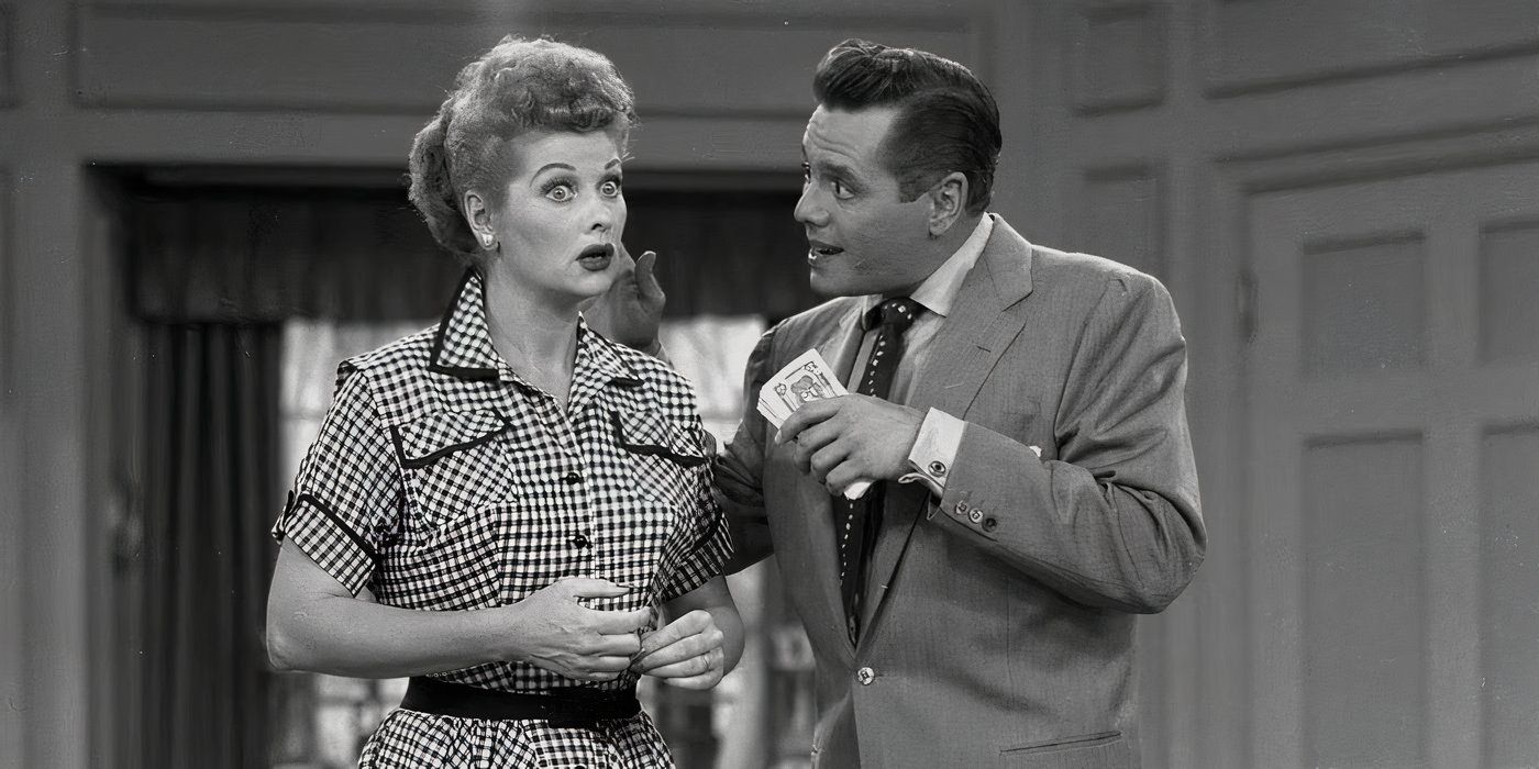 Lucille Ball and Desi Arnaz as Lucy and Ricky in I Love Lucy 