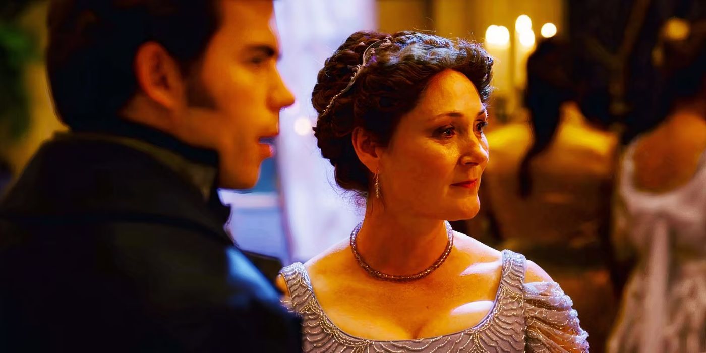 Luke Newton as Colin Bridgerton and Ruth Gemmell as Violet Bridgerton in Bridgerton season 3 episode 3-3