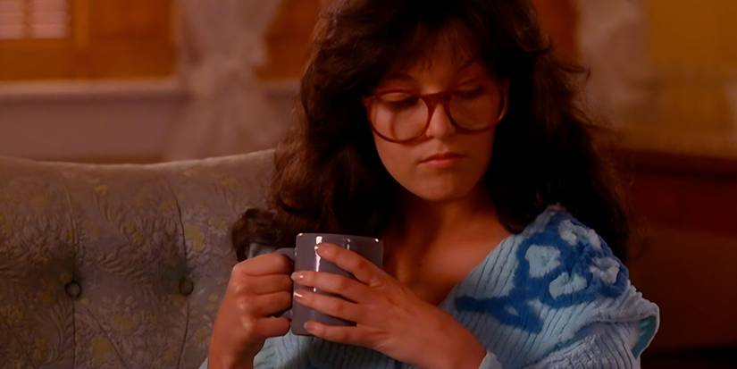 Maddy Ferguson (Sheryl Lee) sips coffee in Twin Peaks
