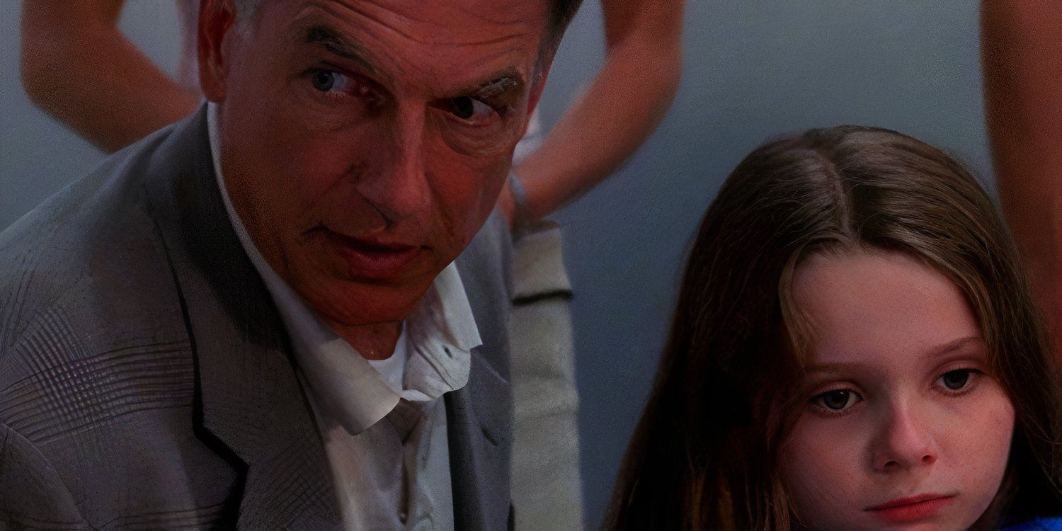 Mark Harmon as Gibbs and Abigail Breslin as Sandy in NCIS See No Evil