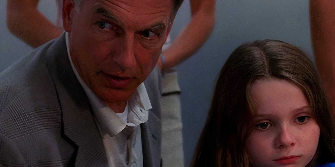 Mark Harmon as Gibbs and Abigail Breslin as Sandy in NCIS See No Evil