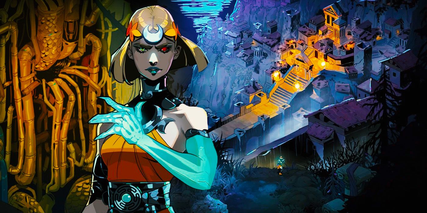 Melinoe sorveglia l'ingresso alla superficie in Hades 2
