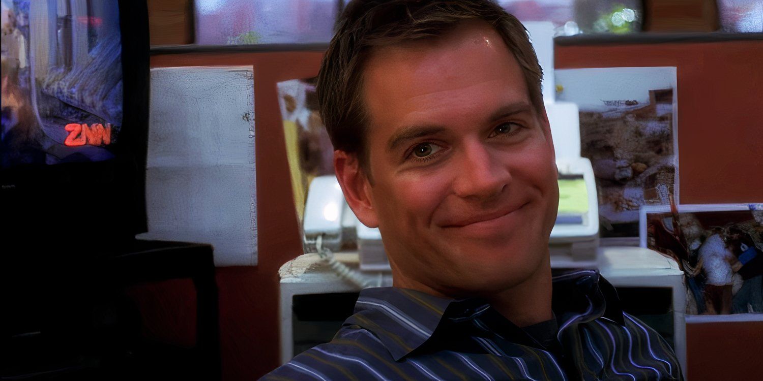 Michael Weatherly as Tony DiNozzo smiling sheepishly in the NCIS episode Kill Ari
