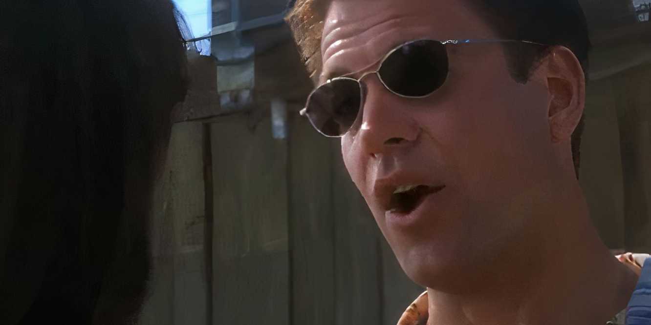 Michael Weatherly as Tony DiNozzo wearing sunglasses and speaking loudly in NCIS