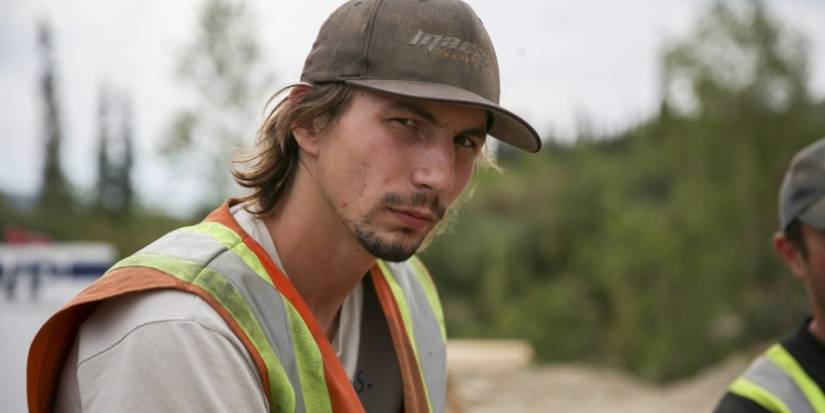 Parker Schnabel scowling at the camera in Gold Rush