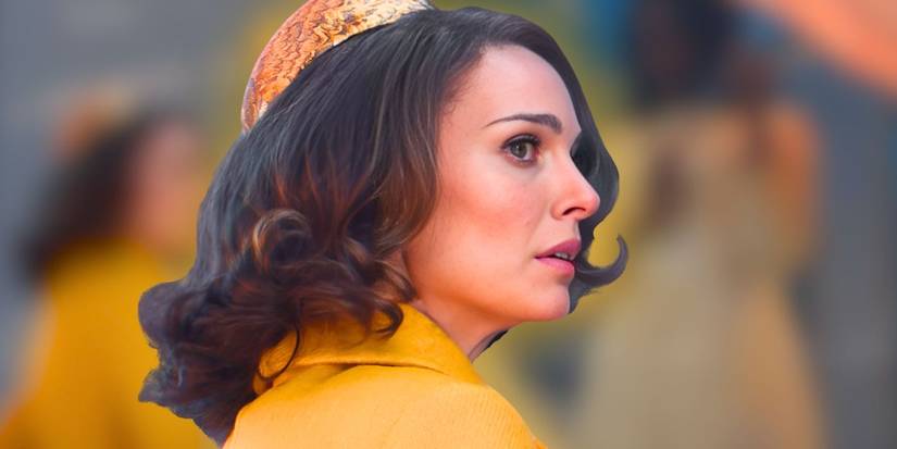 Natalie Portman looking nervous in Lady in the Lake with blurred background