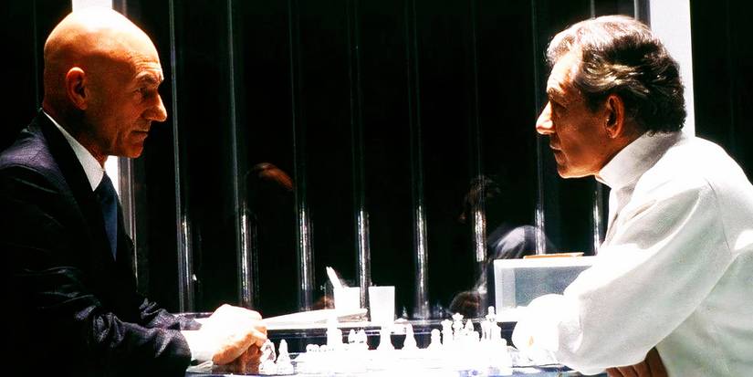 Professor X and Magneto playing chess in X-Men