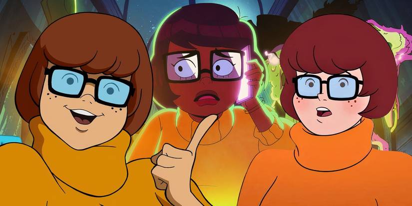 Três versões animadas de Velma de Scooby Doo.