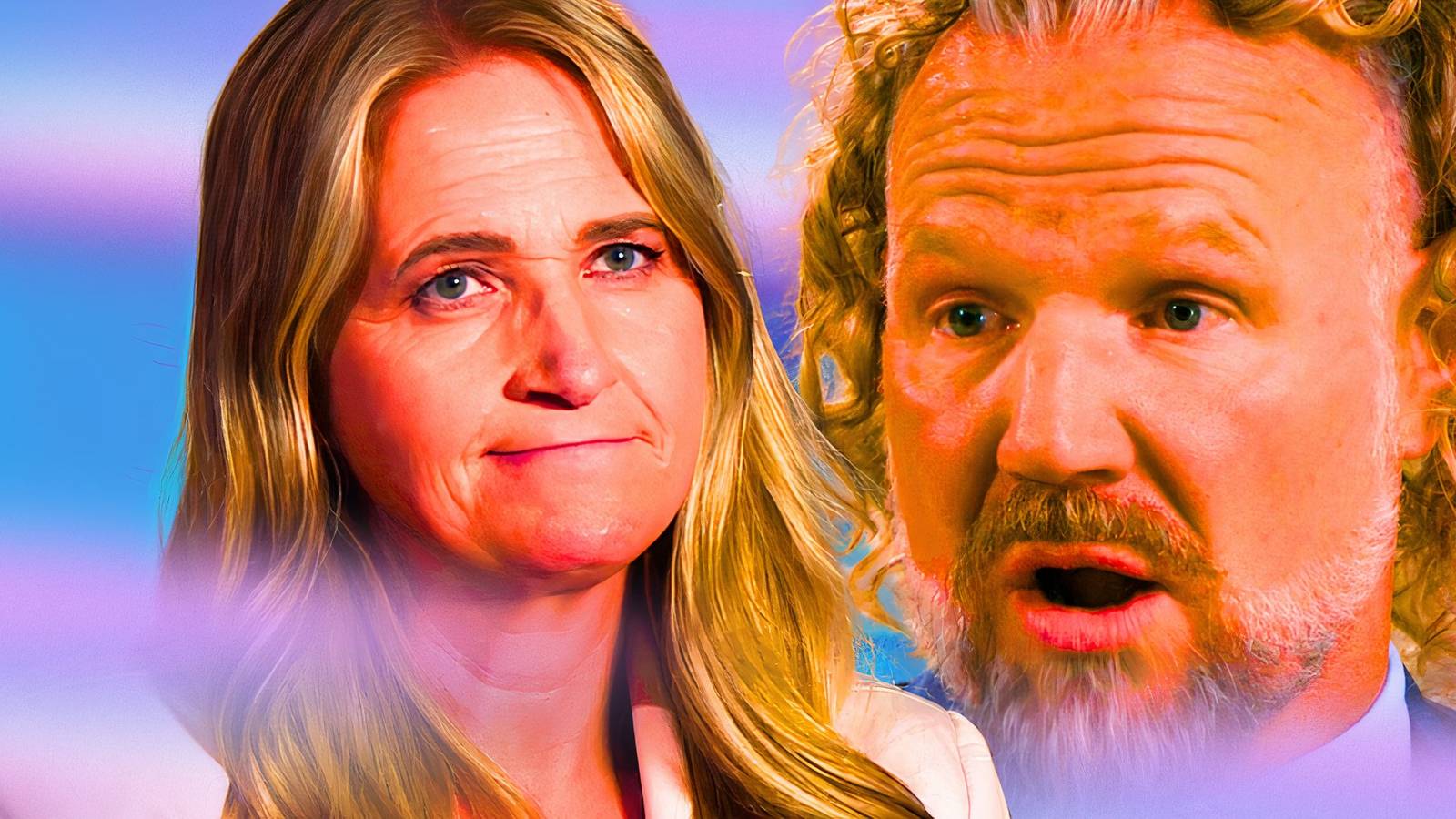 Sister Wives' Christine Brown with Kody in side by side images not looking happy