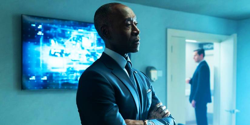 Skrull Rhodey speaking to the President in Secret Invasion