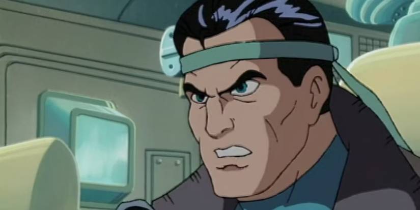 Punisher cerrando os dentes na série animada Spider-Man