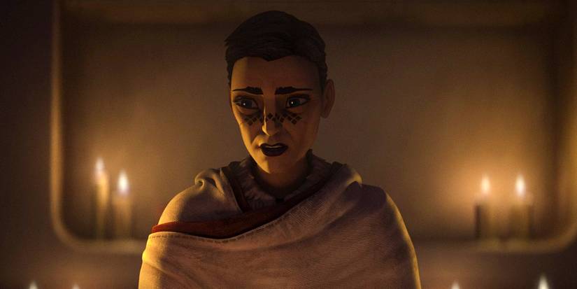 Adult Barriss Offee in Star Wars: Tales of the Empire season 1 looking older 