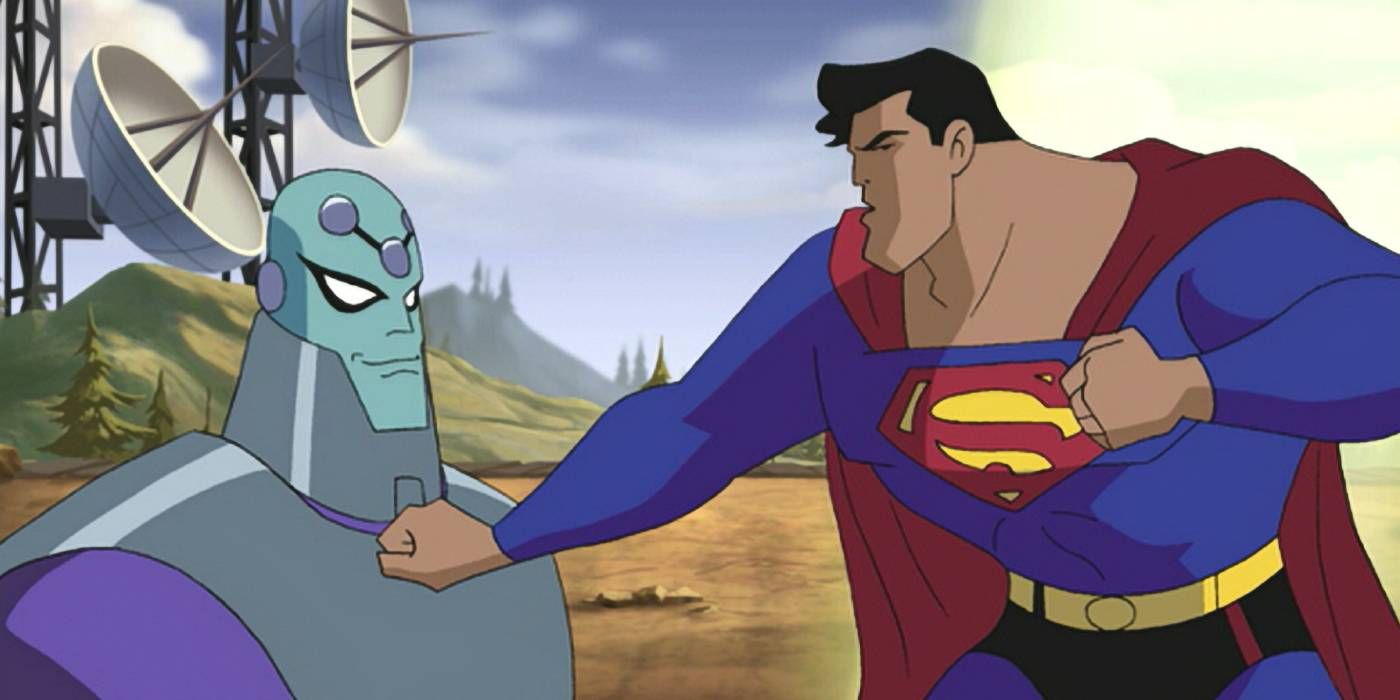 Superman grappling Brainiac in Superman_ Brainiac Attacks-1