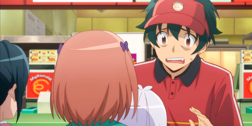 Makoto Koichi serving a customer in his part-time job