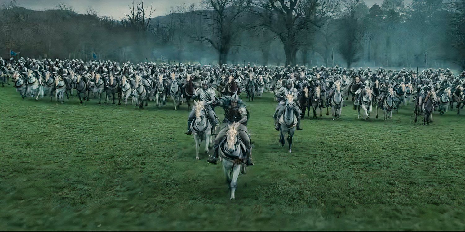 Elf army charging in The Lord of the Rings: The Rings of Power season 2.