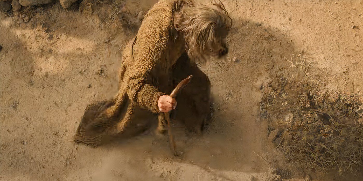 The Stranger smashing a staff into the ground in the Rings of Power season 2 trailer.