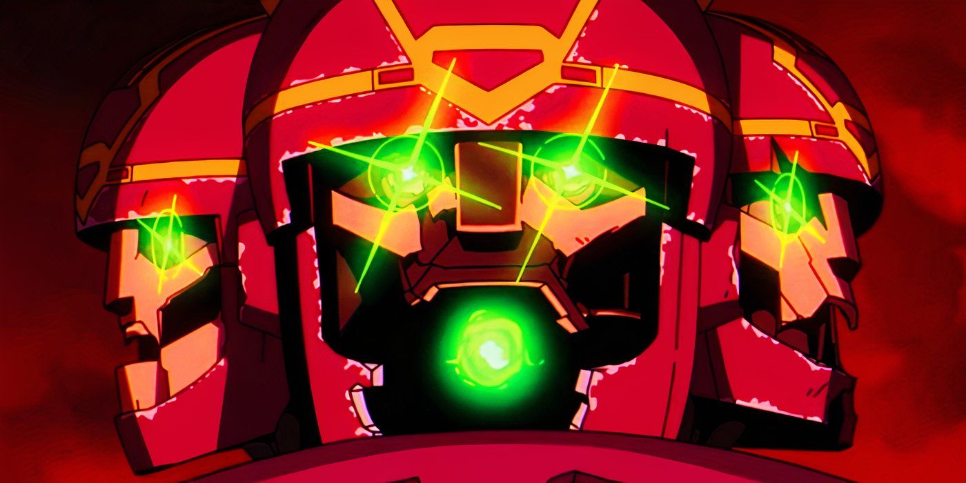 Three-headed Wild Sentinel attacking Genosha in X-Men '97 episode 5