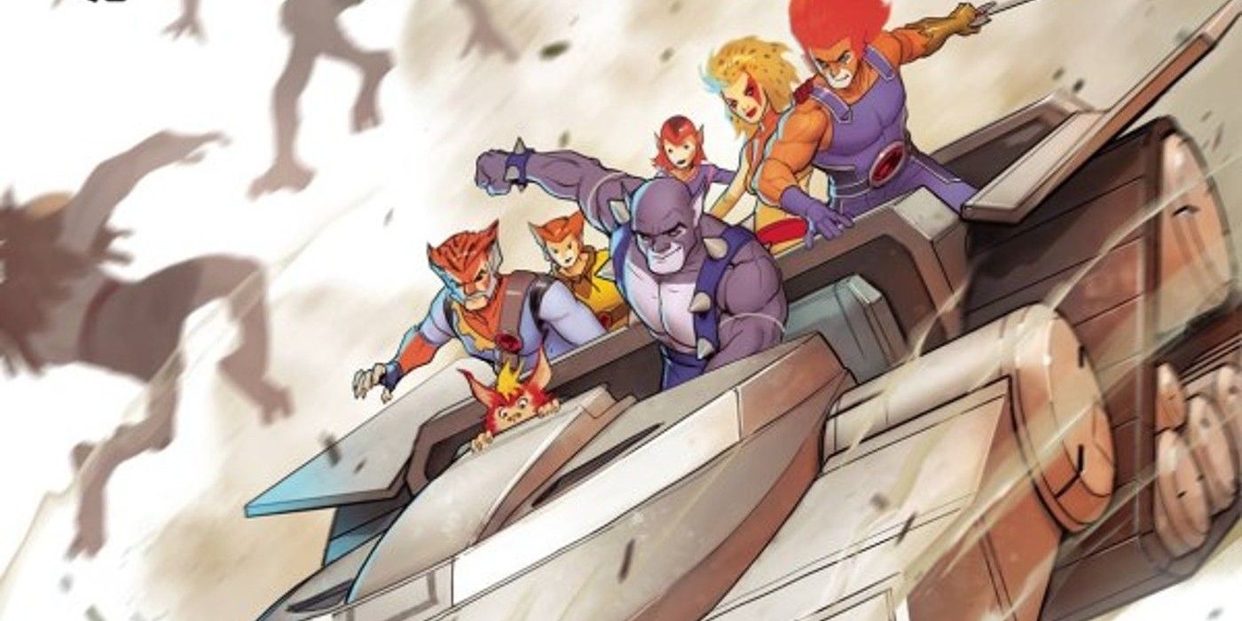 Image of the Thundercats in the Thundertank.