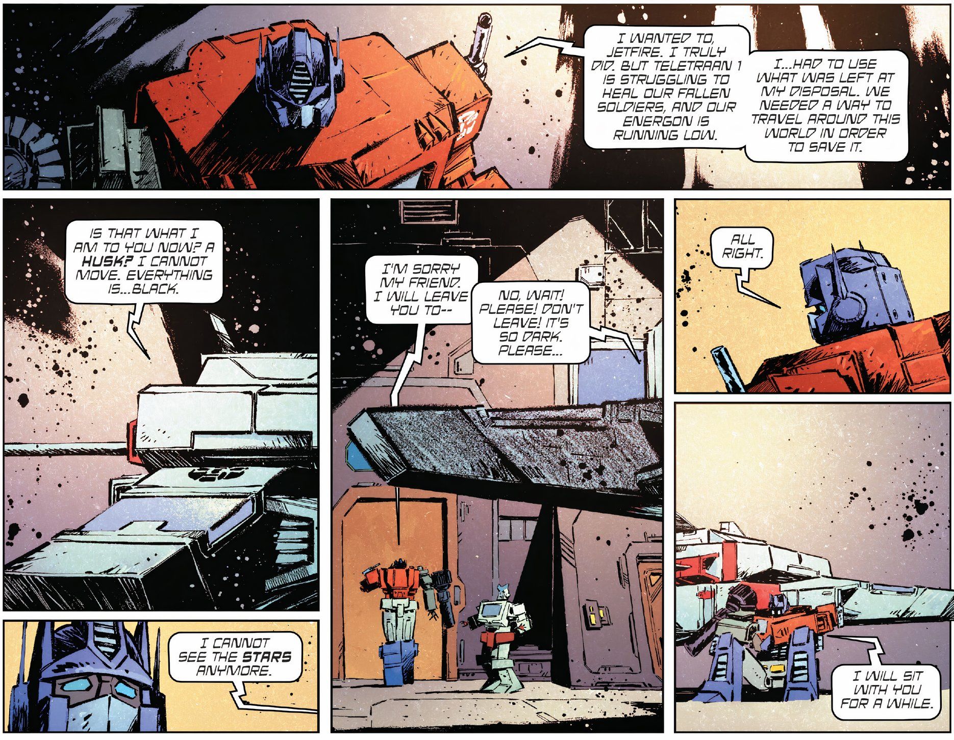 Transformers #8 Jetfire can't see the stars anymore