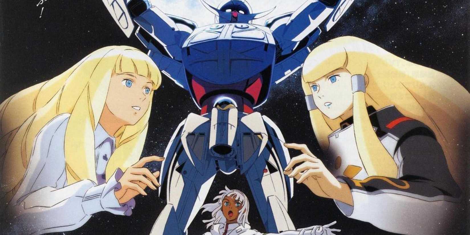Dianna, Kihel, and Loran around a posting Turn A Gundam