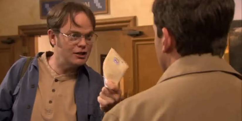 Dwight calling Michael out about staying in his hotel room in The Office episode Niagra: Part 1
