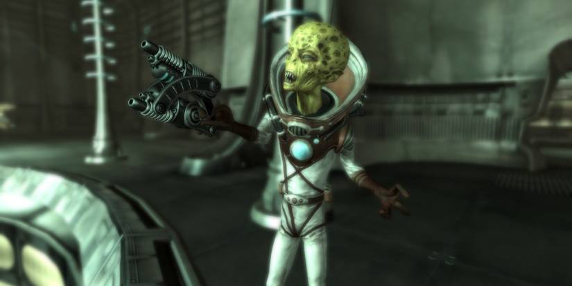 All 15 Fallout DLCs, Ranked From Worst To Best 2 An alien with a gun in the Fallout 3 DLC Mothership Zeta