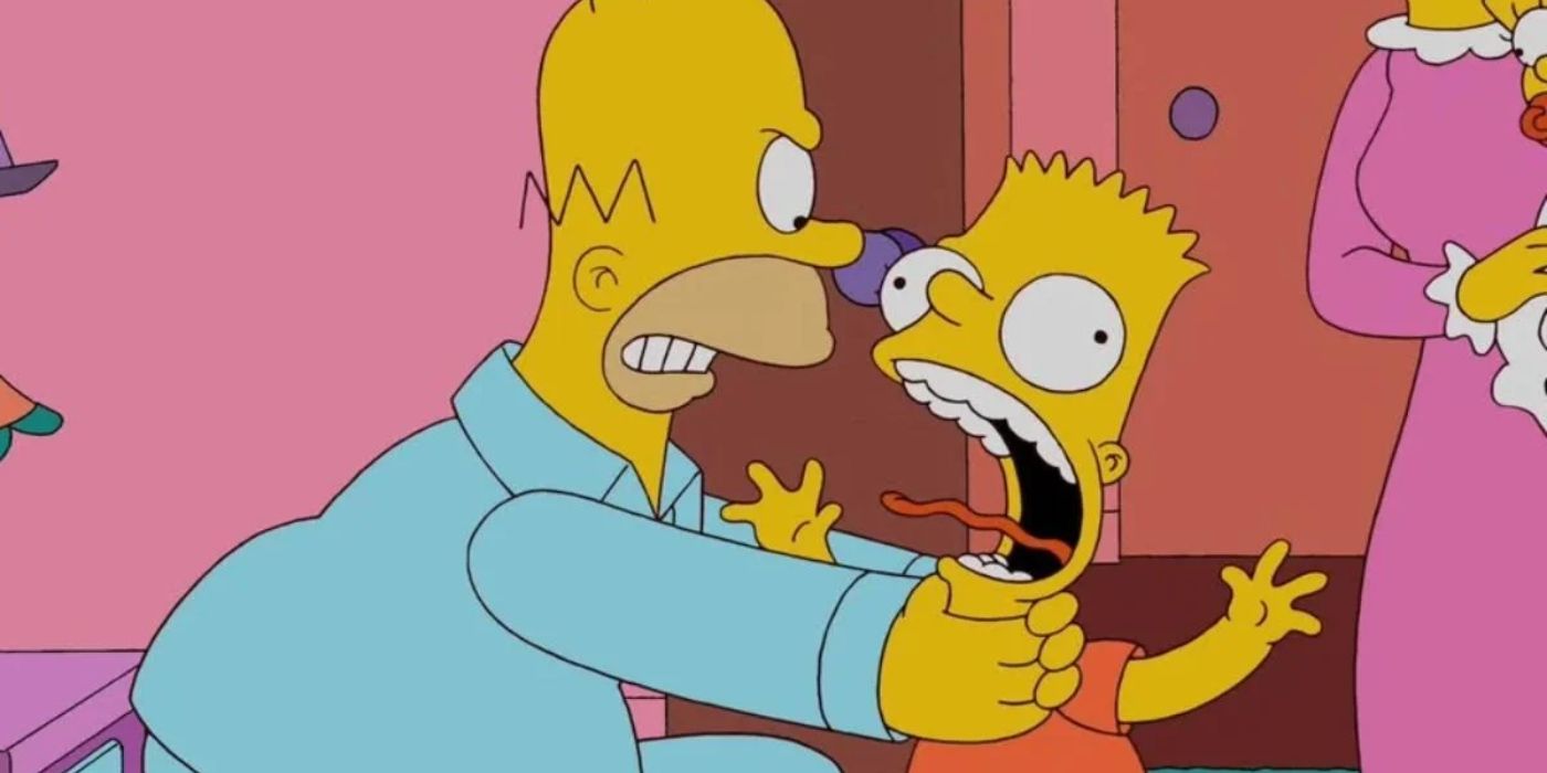 La temporada 36 de Los Simpson recuperó el controvertido programa Homer estrangula a Bart Gag, pero la IA tiene la culpa