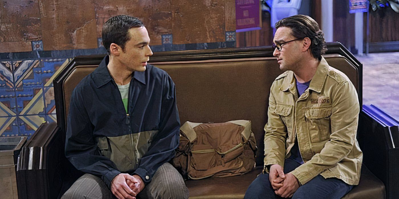 Sheldon saying goodbye to Leonard before running away in The Big Bang Theory