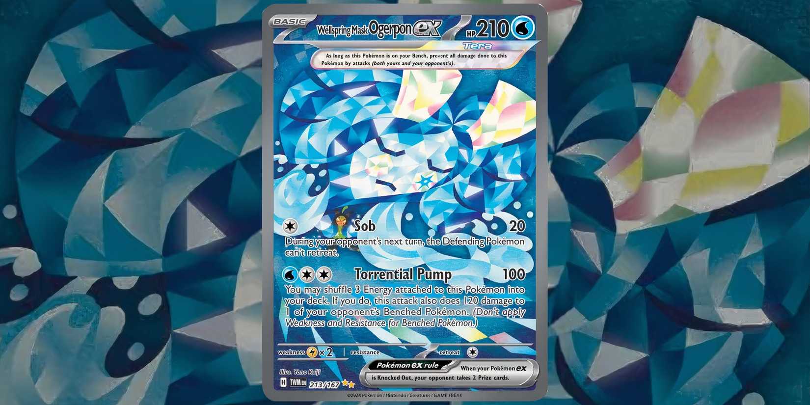 Маска Wellspring Ogerpon ex из карточки Pokémon для Twilight Masquerade