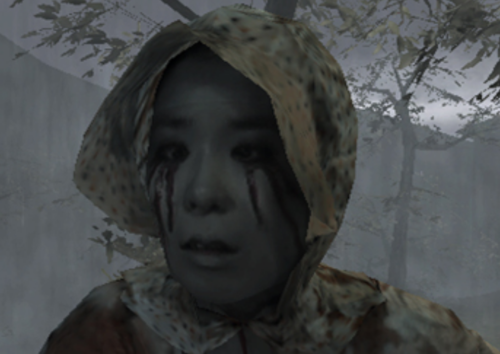 Woman ghost with bleeding eyes in Siren Game PS2