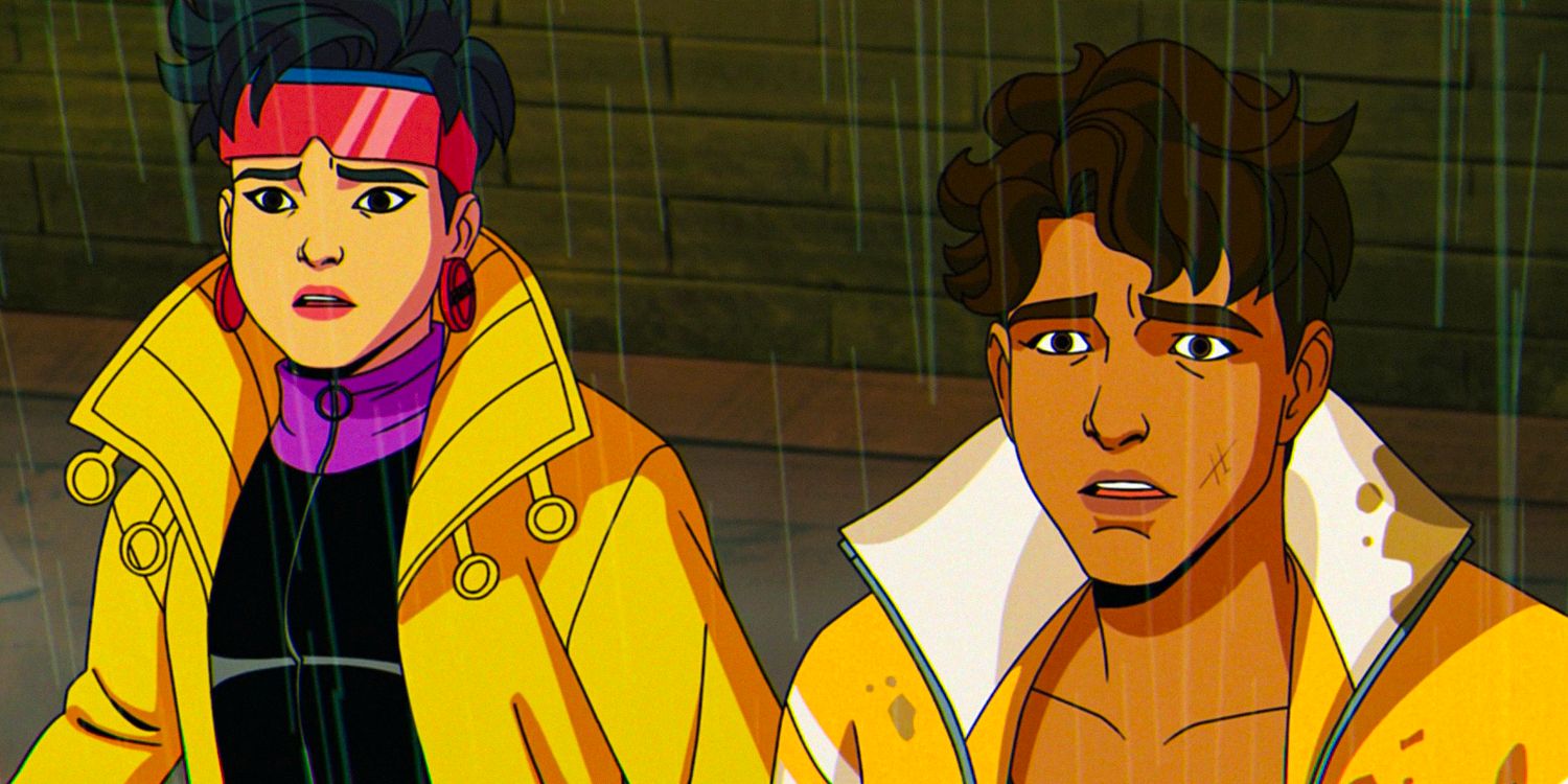 Jubilee and sunspot in the rain in X-Men '97 season 1 Ep 9