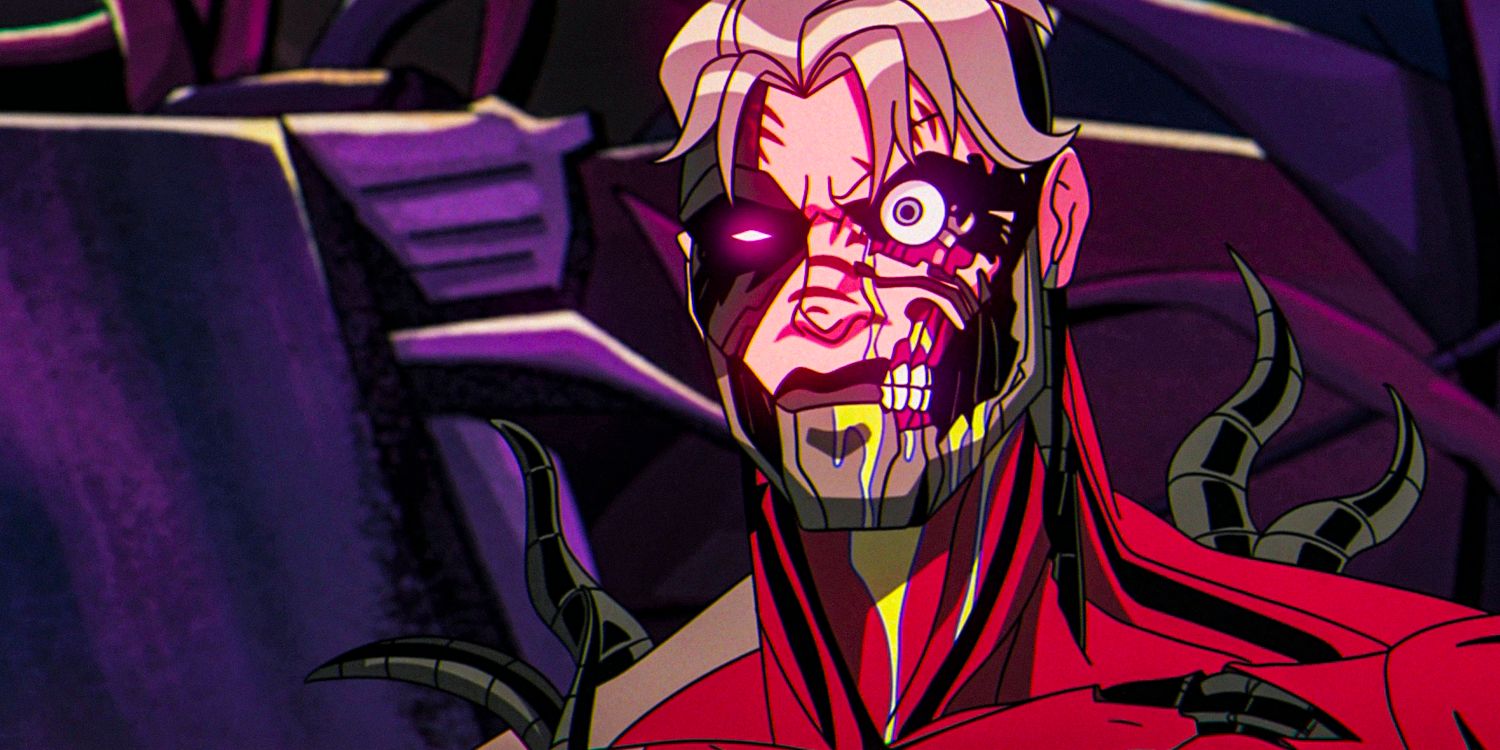 Bastion with his face flayed, half robotic, half human in X-Men '97 season 1 episode 10
