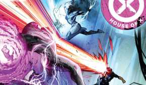 X-Men's Cyclops and Storm shooting attacks at Nimrod.