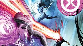 X-Men's Cyclops and Storm shooting attacks at Nimrod.