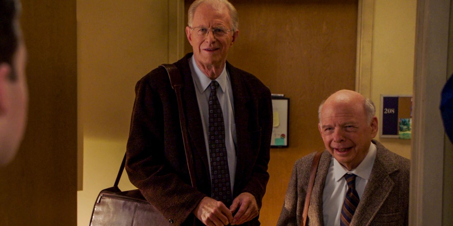 Dr. John Sturgis (Wallace Shawn) and Dr. Grant Linkletter (Ed Begley Jr.) in Young Sheldon season 7 episode 11