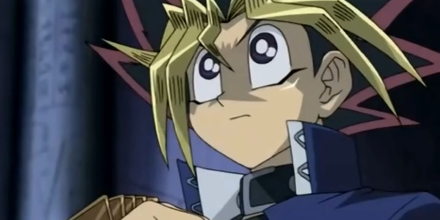 Yugi duelando contra Atem em Yu-Gi-Oh! Duel Monsters