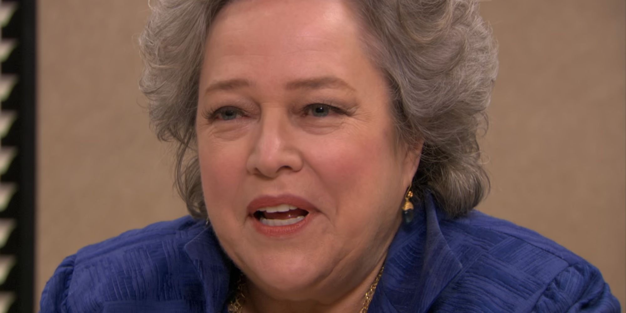 Kathy Bates speaking as Jo Bennett in The Office